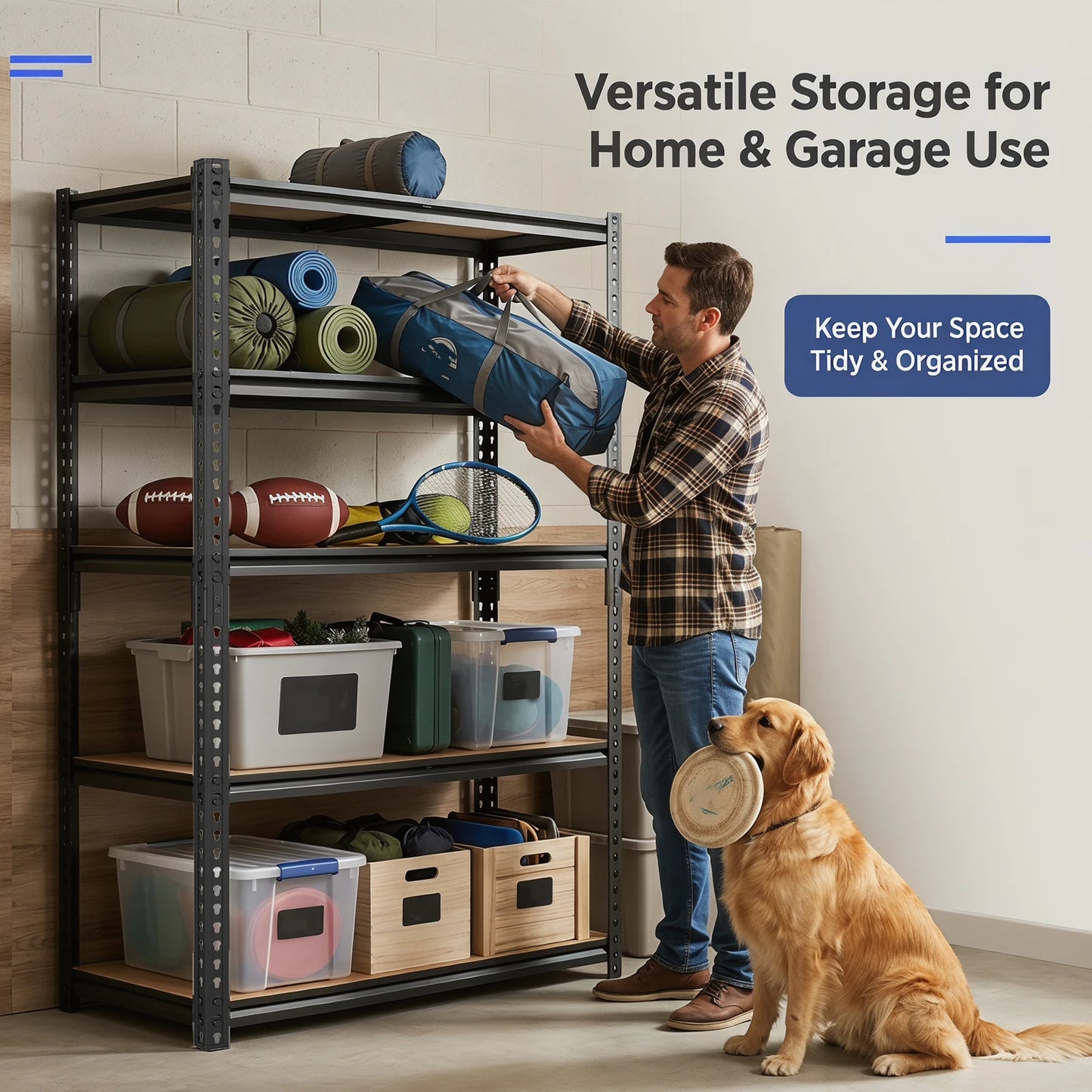 Heavy-Duty Industrial Metal Storage Shelves For Garage And Warehouse