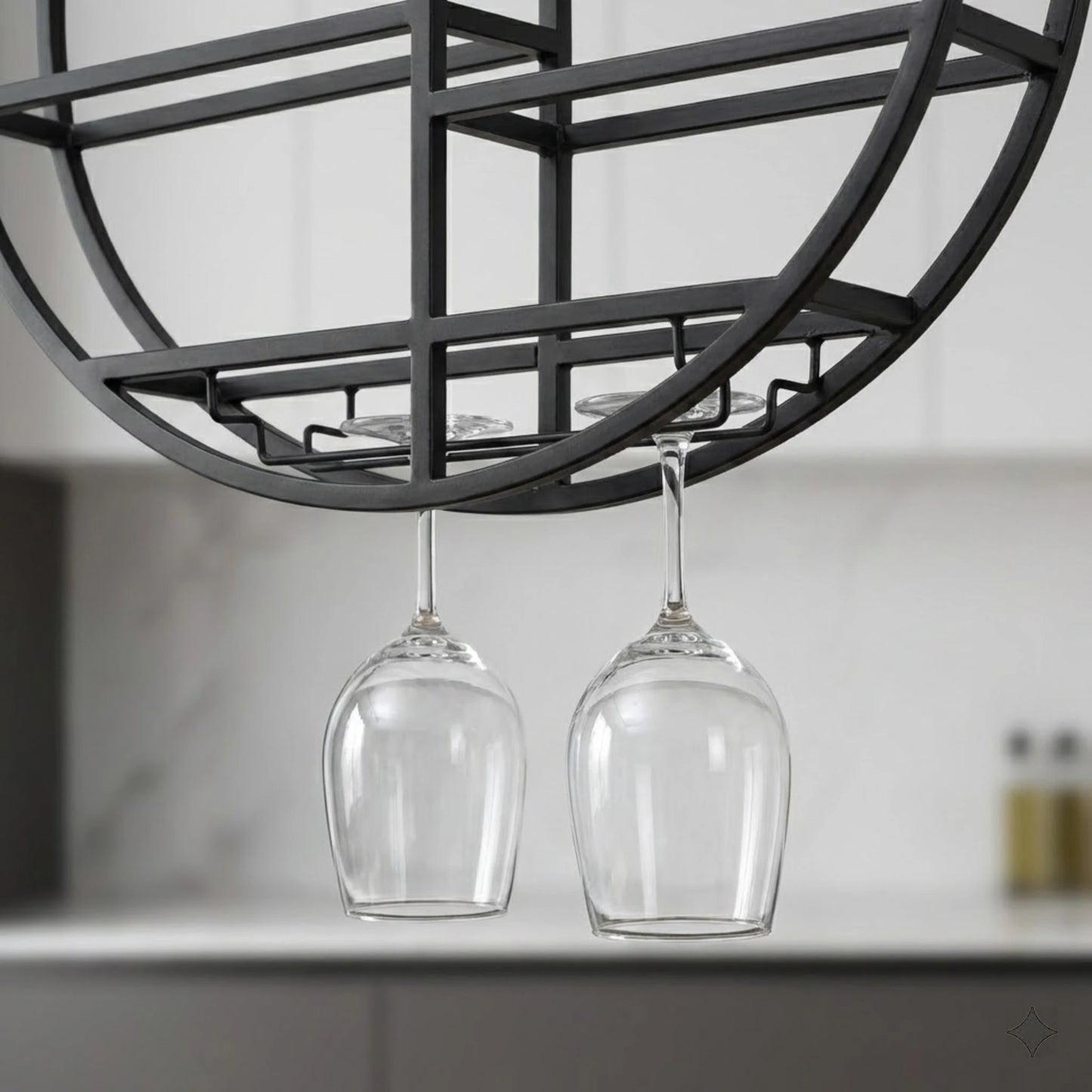 Bymaocar Wall Mounted Iron Wine Rack 7 Bottle Capacity