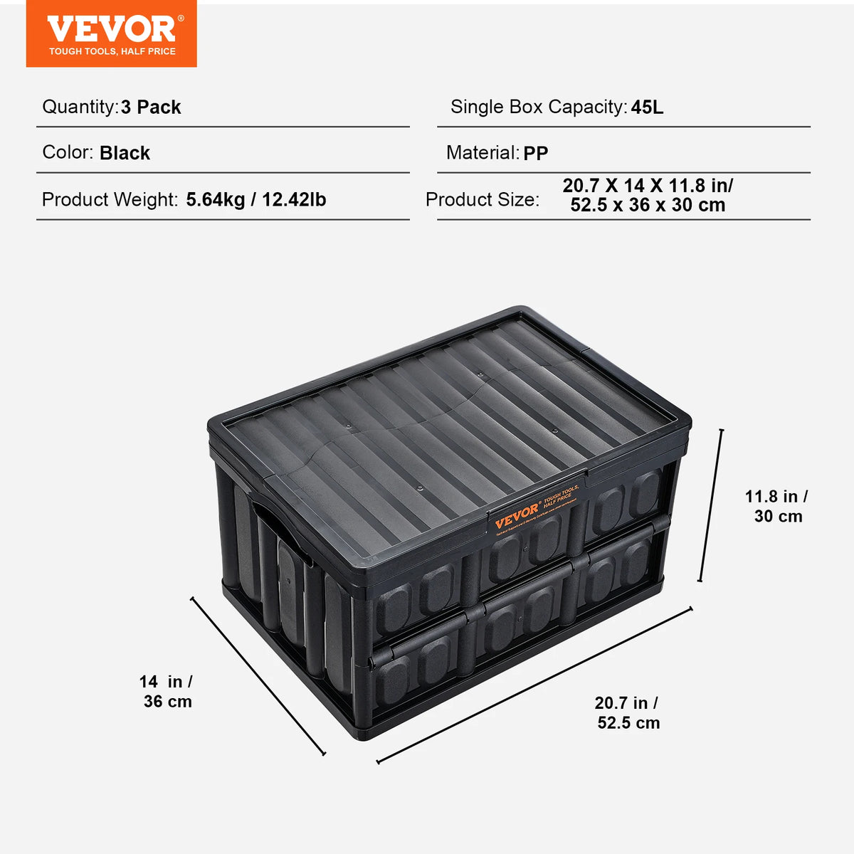 SucceBuy Collapsible Stackable Storage Crates With Lids for Garage