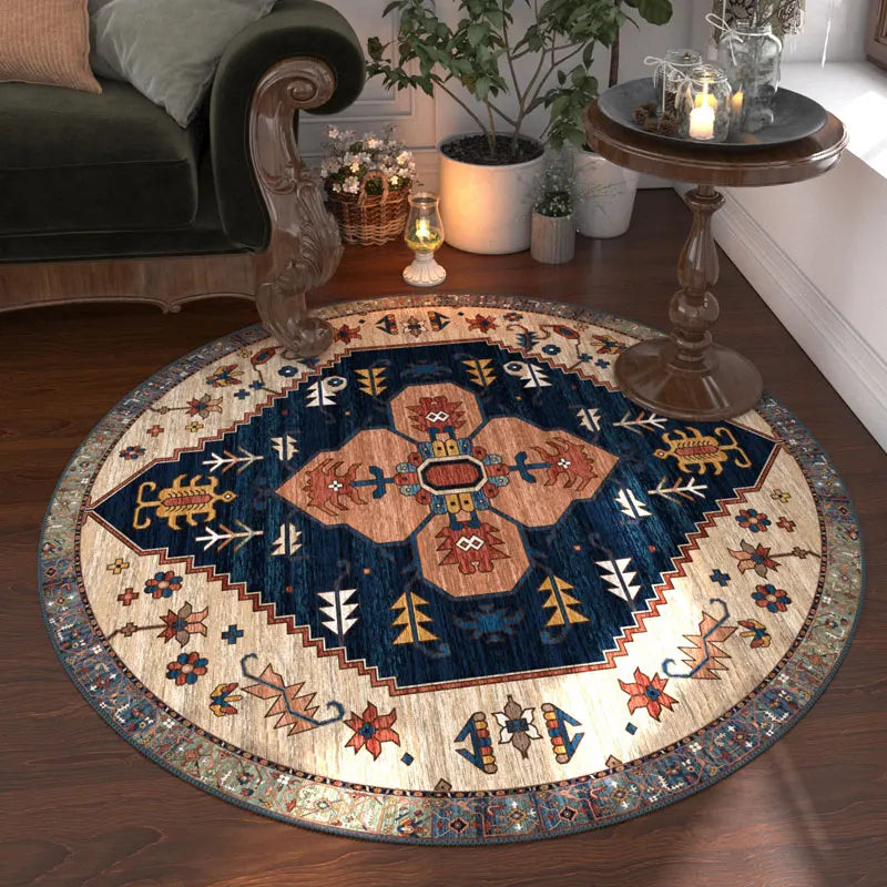 Nordic Round Carpet For Living Room Washable Anti Slip Rug