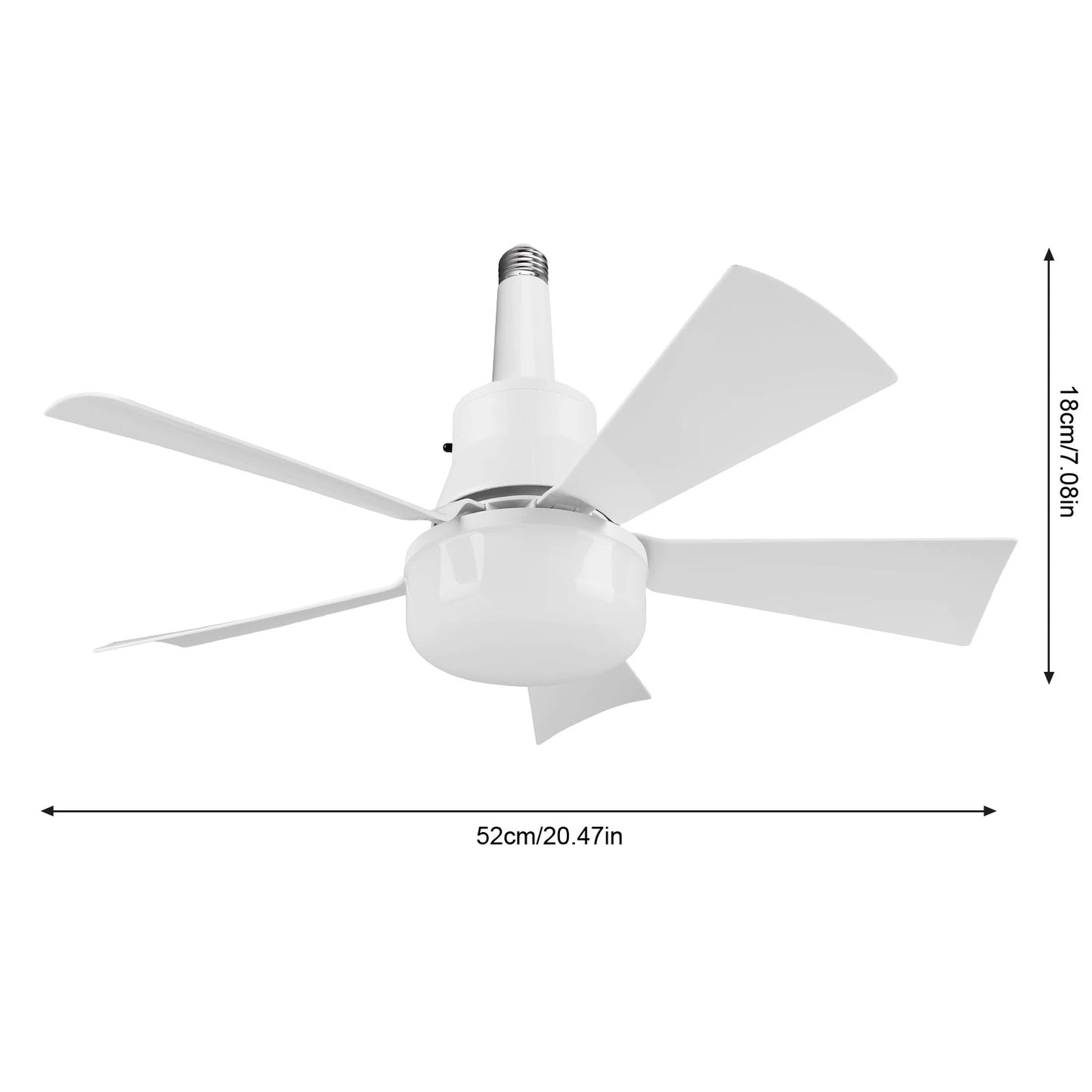 APWIKOGER Socket Ceiling Fan With Light And Remote Control
