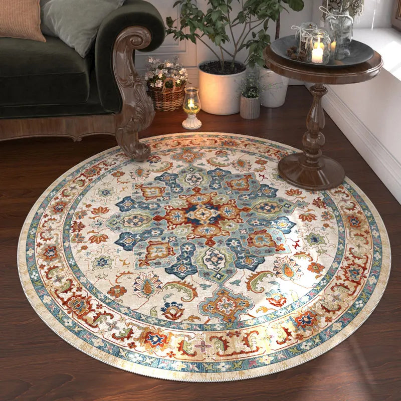 Nordic Round Carpet For Living Room Washable Anti Slip Rug