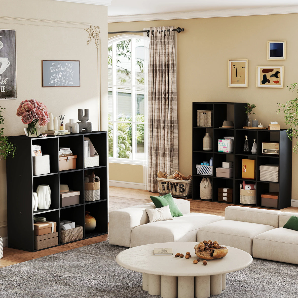 JHK Modern Wooden Storage Bookcase For Home Office Shelves