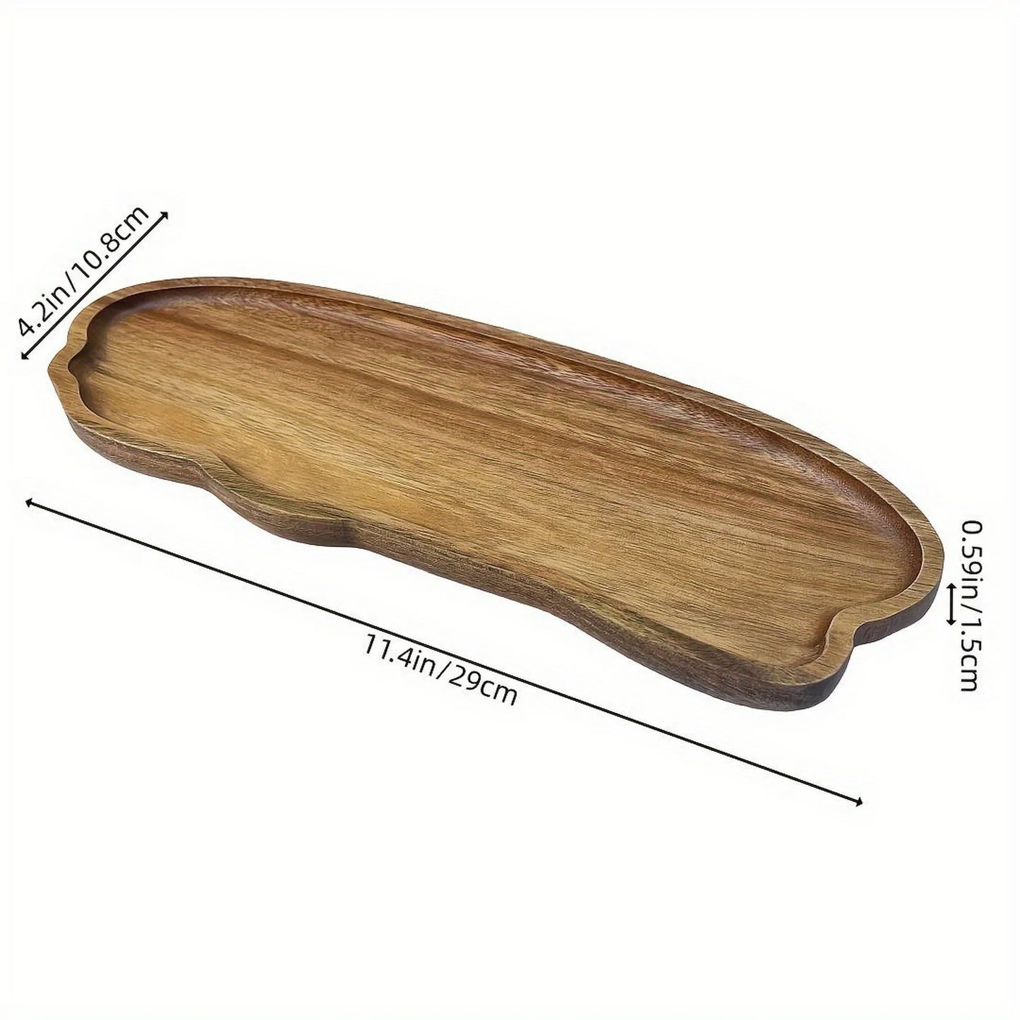 Japanese Style Acacia Wood Tray Serving Plate Heat Resistant