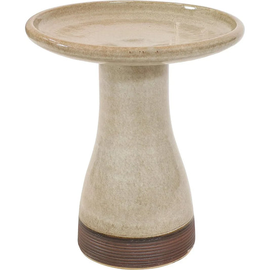 Sunnydaze Ceramic Bird Bath Outdoor Hand Painted Finish