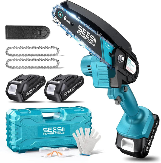 Seesii Cordless 18V Mini Chainsaw For Wood Cutting