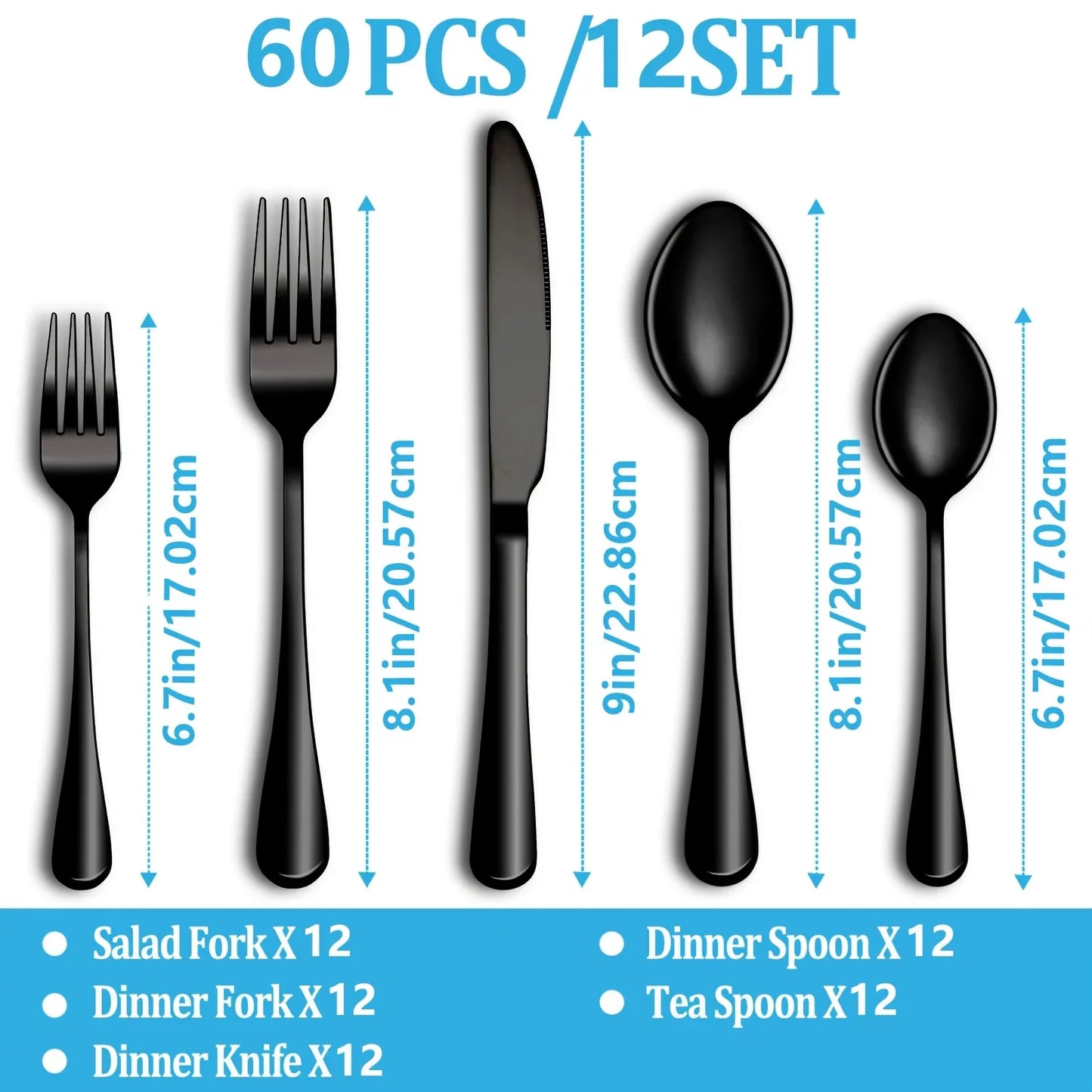 Dinnerware Stainless Steel Flatware Set for Kitchen Tableware