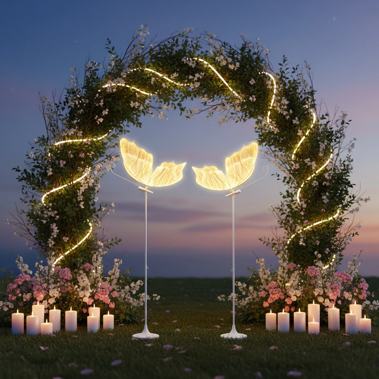 Wedding Butterfly Floor Lamp With LED Wings 2-Pack Adjustable Height
