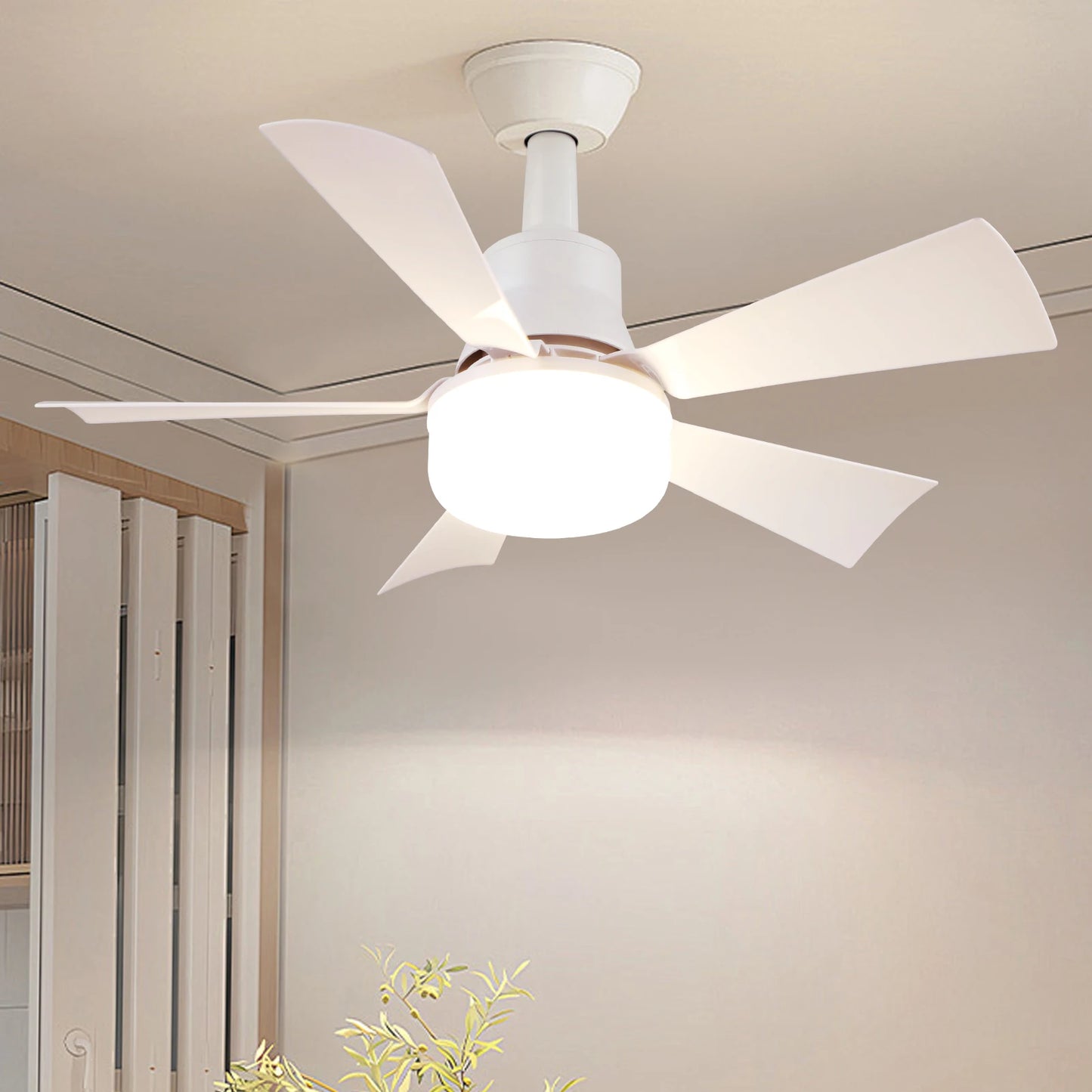 APWIKOGER Socket Ceiling Fan With Light And Remote Control