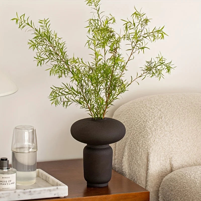 CZSAE Minimalist Ceramic Vase Wabi Sabi Unglazed Centerpiece Living Room Decor