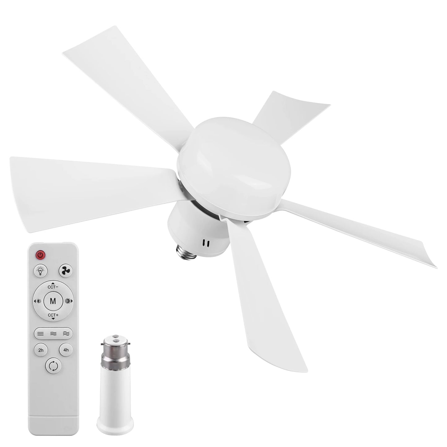 APWIKOGER Socket Ceiling Fan With Light And Remote Control
