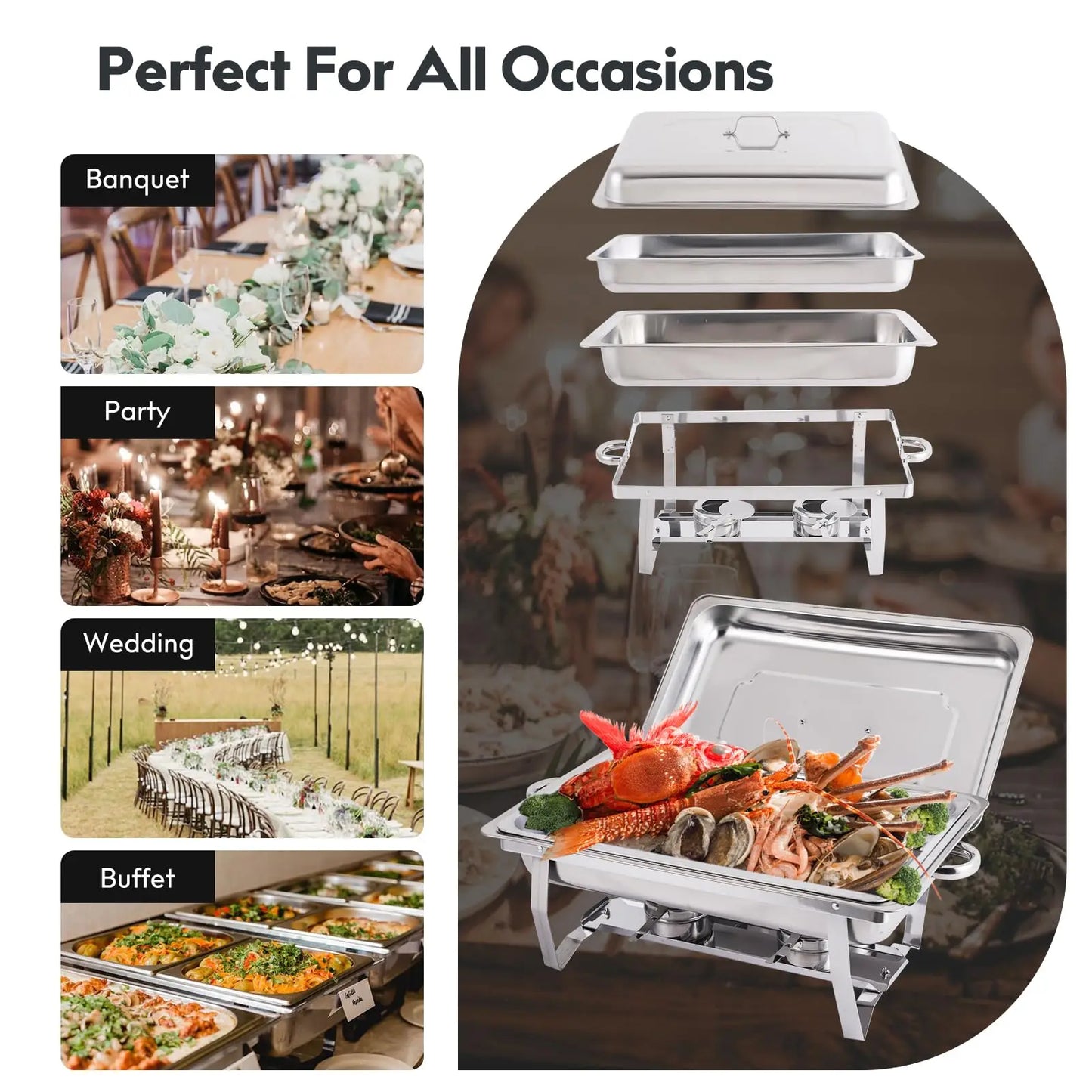 JETTING Chafing Dish Buffet Set Stainless Steel Food Warmers