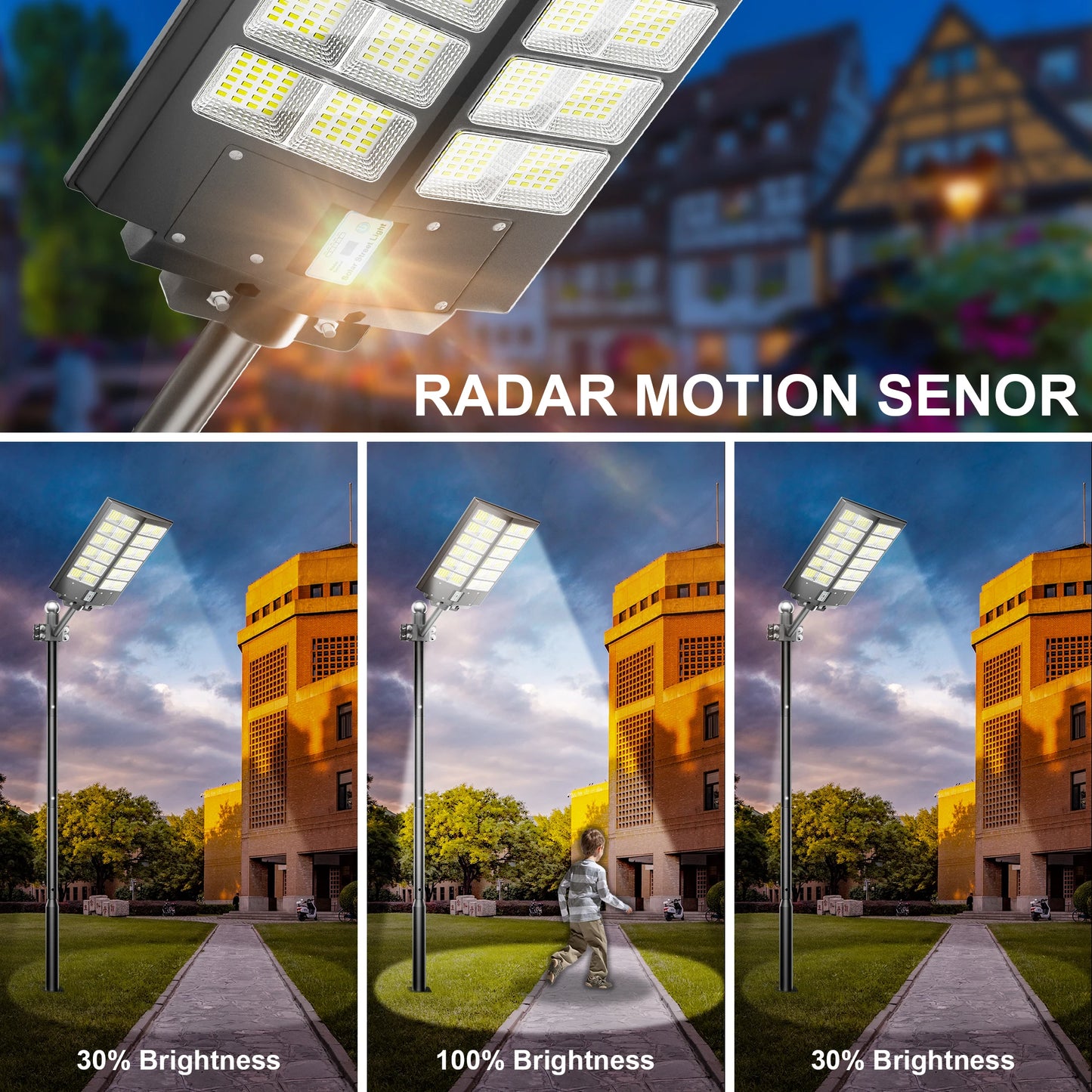 Six Thousand Watt Waterproof Solar Street Light With Motion Sensor