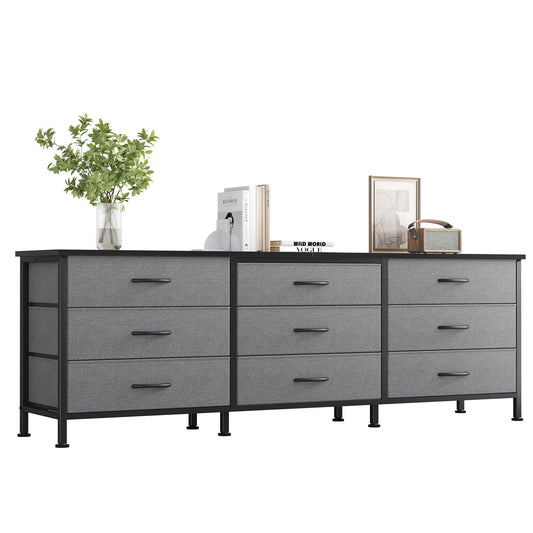 JHK Modern Nine Drawer Fabric Storage Cabinet For Living Room