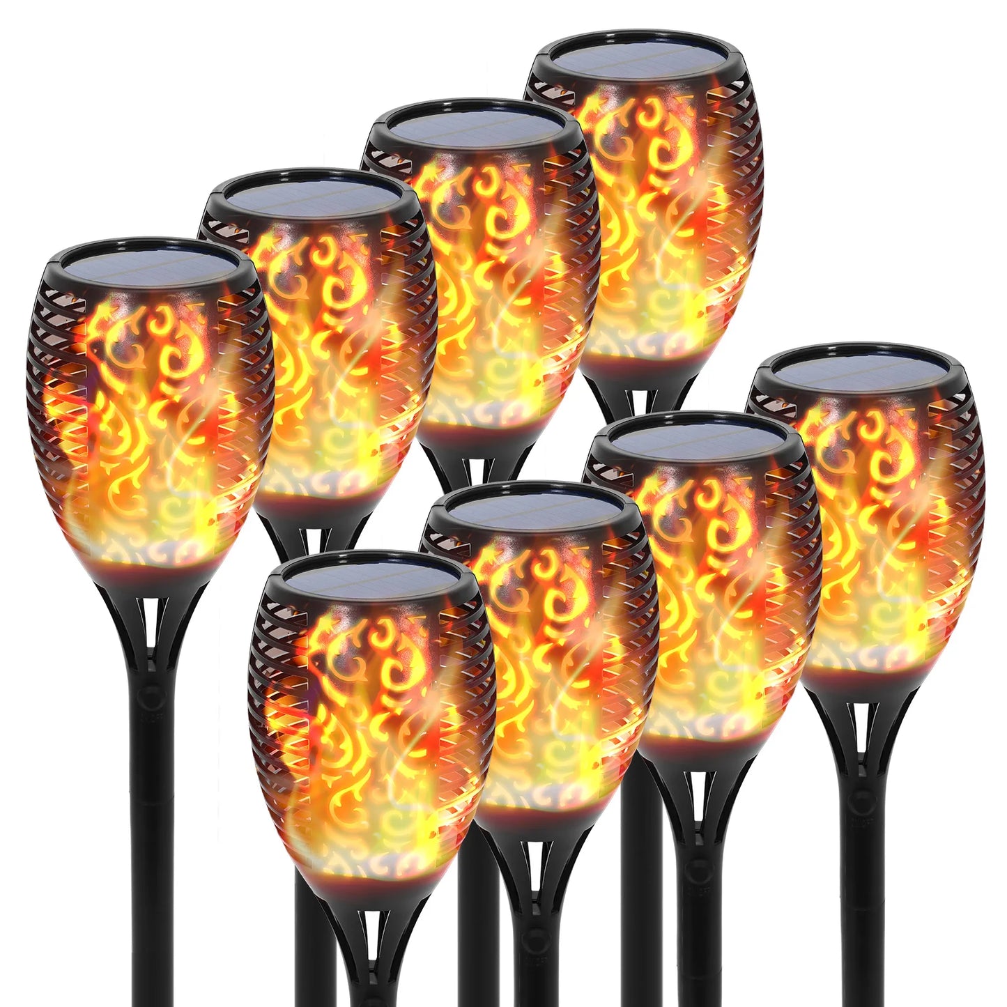 Solar Flame Torch Lights Outdoor 96 LED Waterproof Landscape Pathway
