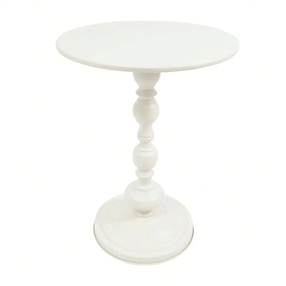 ZhdnBhnos Round Side Table, Modern Metal Pedestal Table Corner Accent Tables Fluted Circle Decorative Drink Martini Ta-Ble For