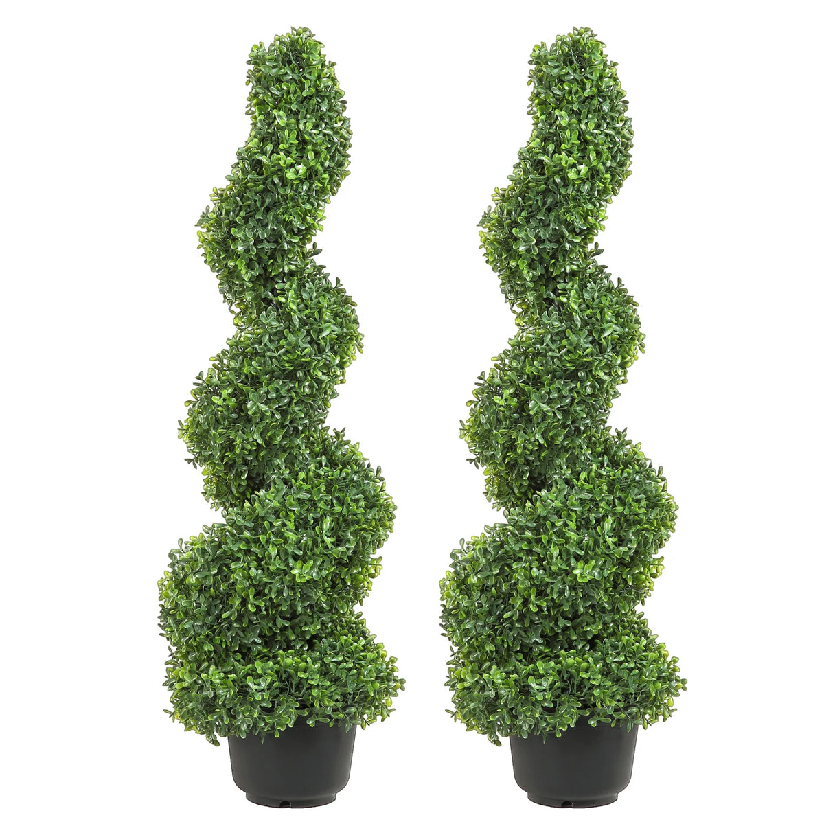 SucceBuy Artificial Boxwood Spiral Topiary Tree for Outdoor Decor