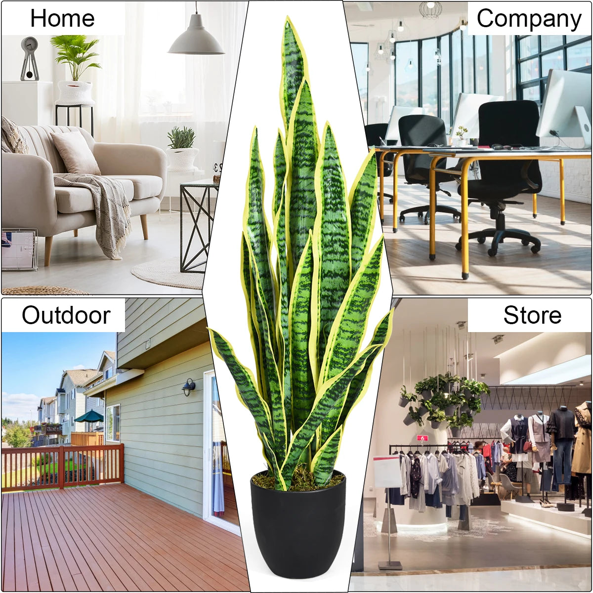 LIFEZEAL Artificial Snake Plant Sansevieria Indoor Outdoor Decoration