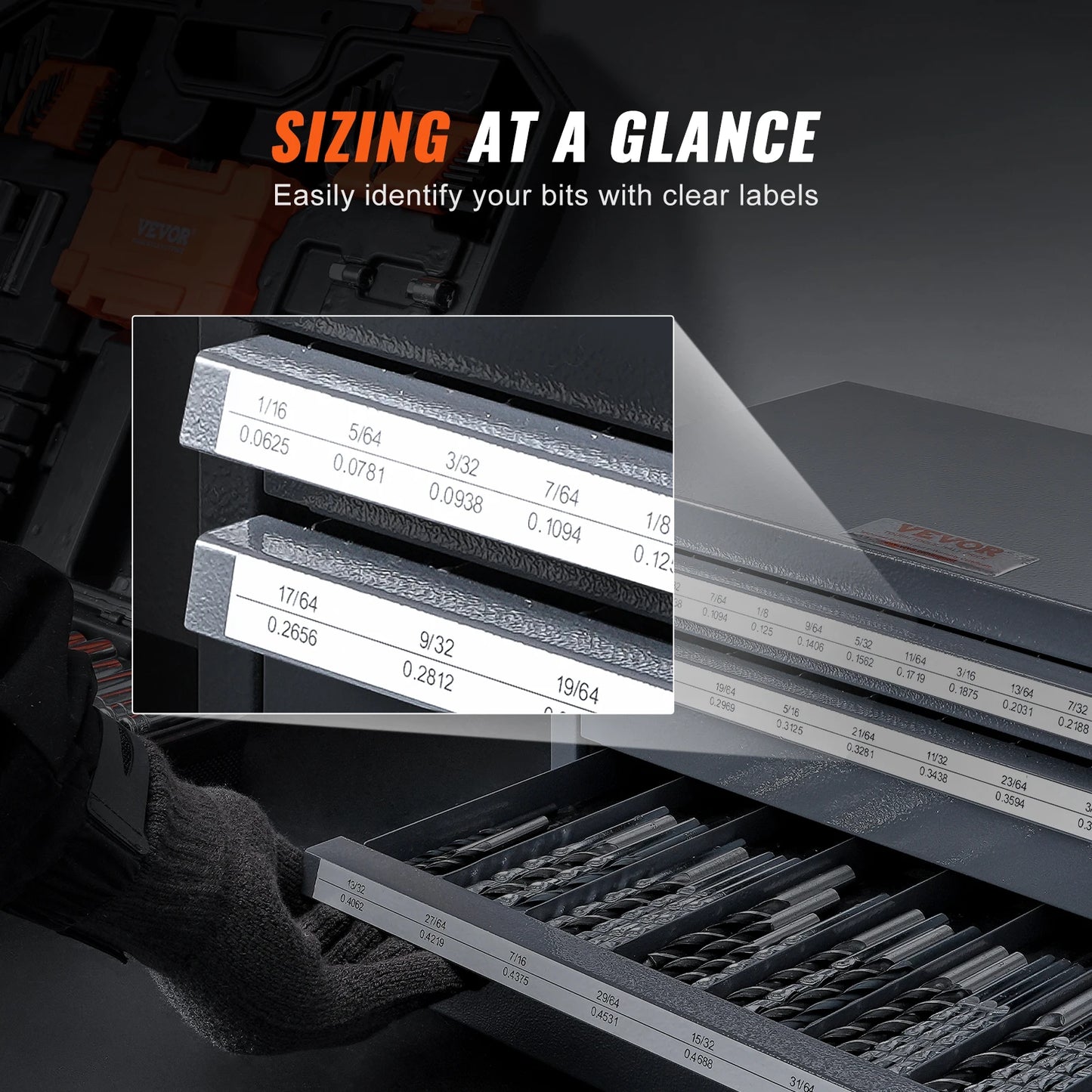 SucceBuy Steel Drill Dispenser Organizer Cabinet Storage Drill Bit Dispenser Cabinet Three-Drawer Drill Bit Organizer Cabinet