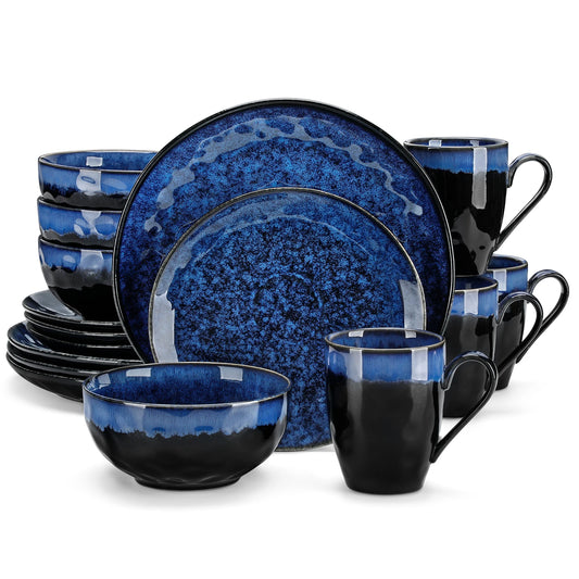 MALACASA Starry Dinnerware Set Microwave Safe Ceramic