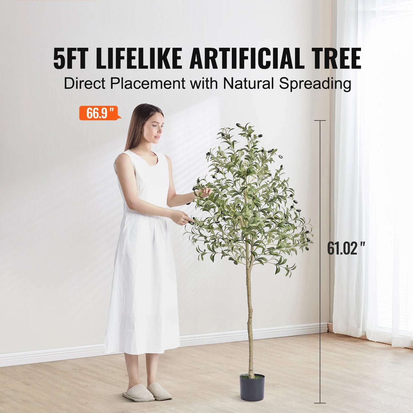 SucceBuy Artificial Olive Tree Faux Plant For Home Decor