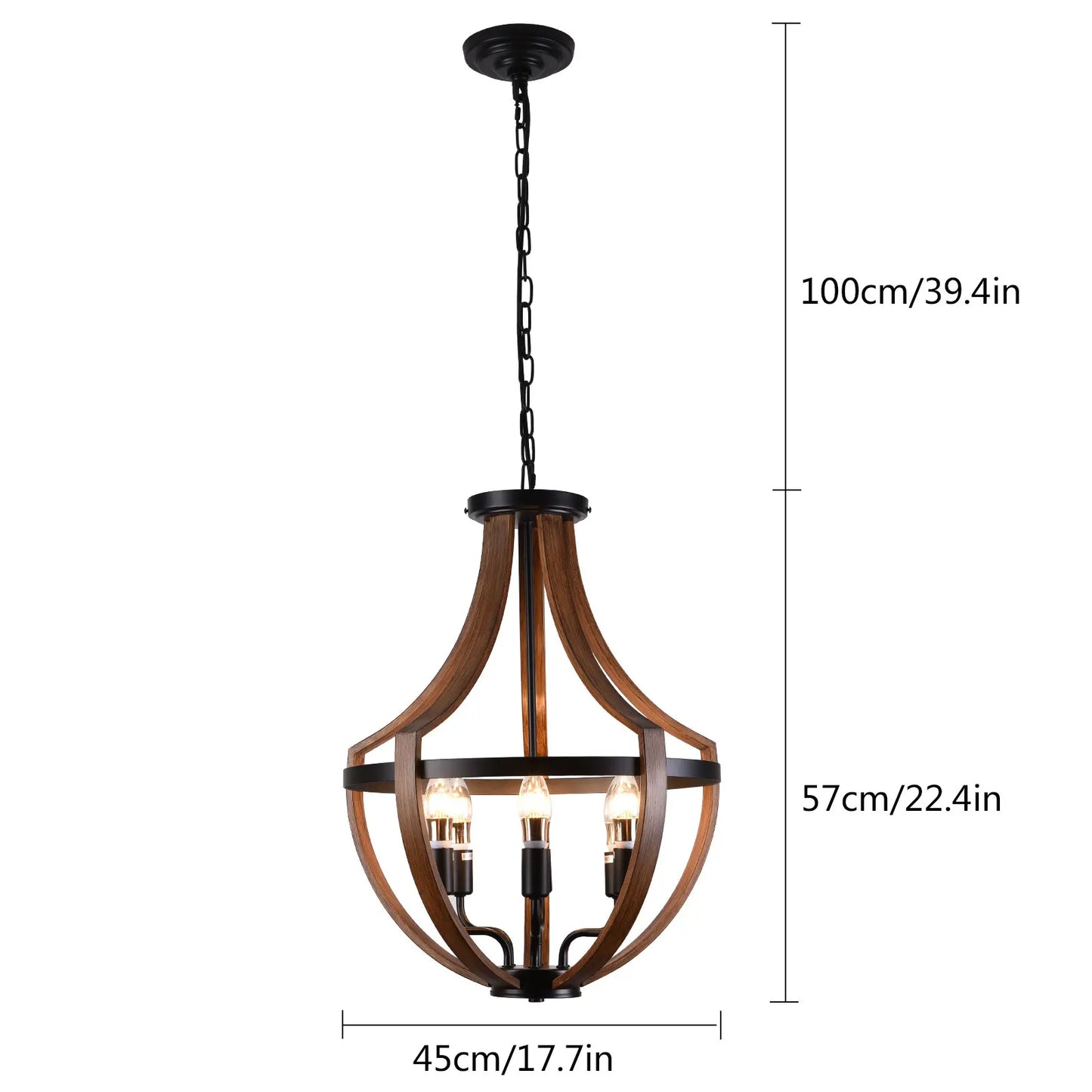 Modern Rustic Wooden Pendant Light Fixture Kitchen Dining