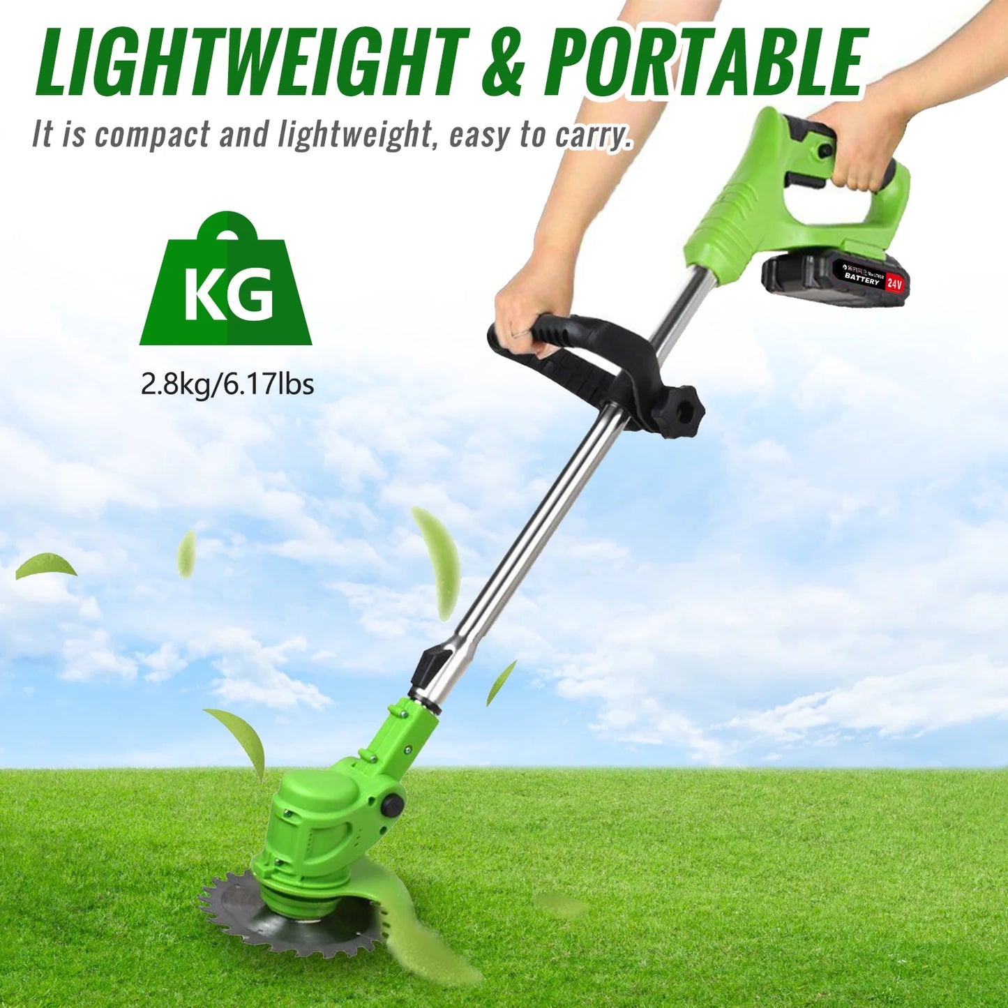Electric Cordless Weed Trimmer 2 In 1 Brushless String Cutter