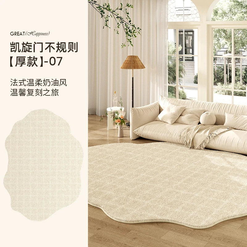 French Style Plush Rug For Living Room And Bedroom Washable