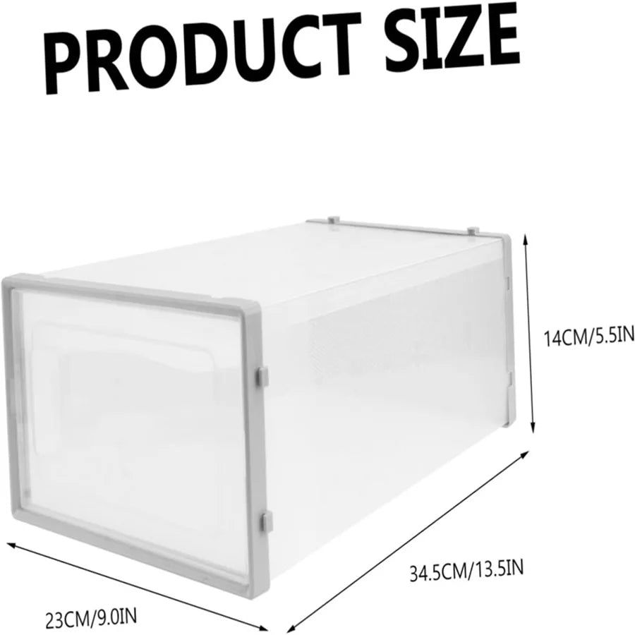 24pcs Stackable Plastic Shoe Storage Boxes Dustproof Transparent Organizer