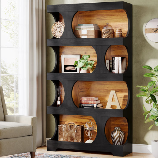 Tribesigns Wooden Four Tier Freestanding Display Bookshelf