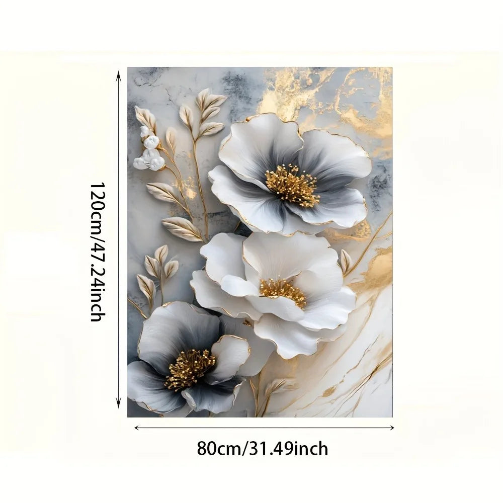 Modern Luxury Floral Canvas Mural Framed 3D Painting Bedroom