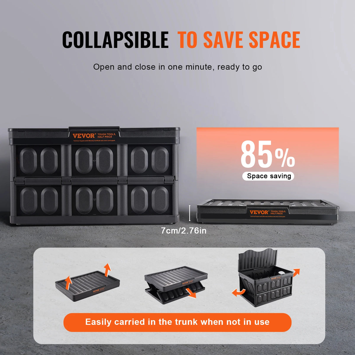SucceBuy Collapsible Stackable Storage Crates With Lids for Garage