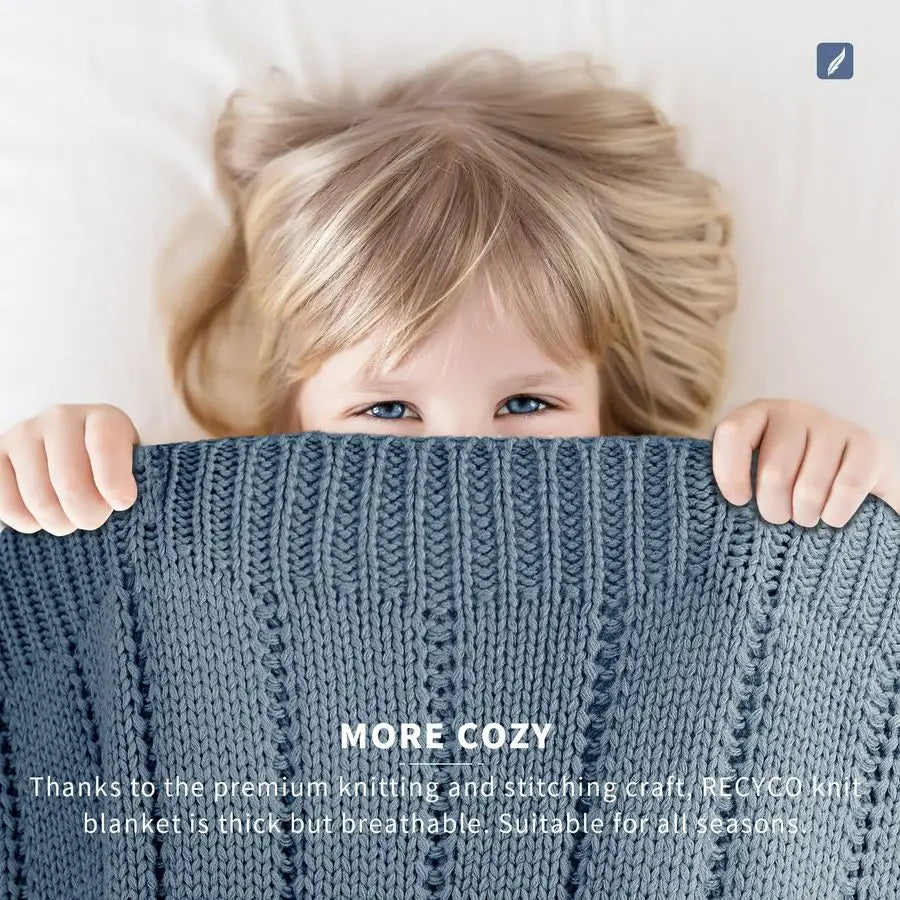 Cable Knit Throw Blanket Soft Cozy Decorative for Sofa Bed