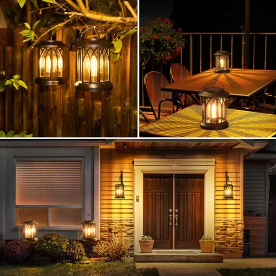 Outdoor Solar Lanterns Waterproof Upgraded Hanging Lights For Garden