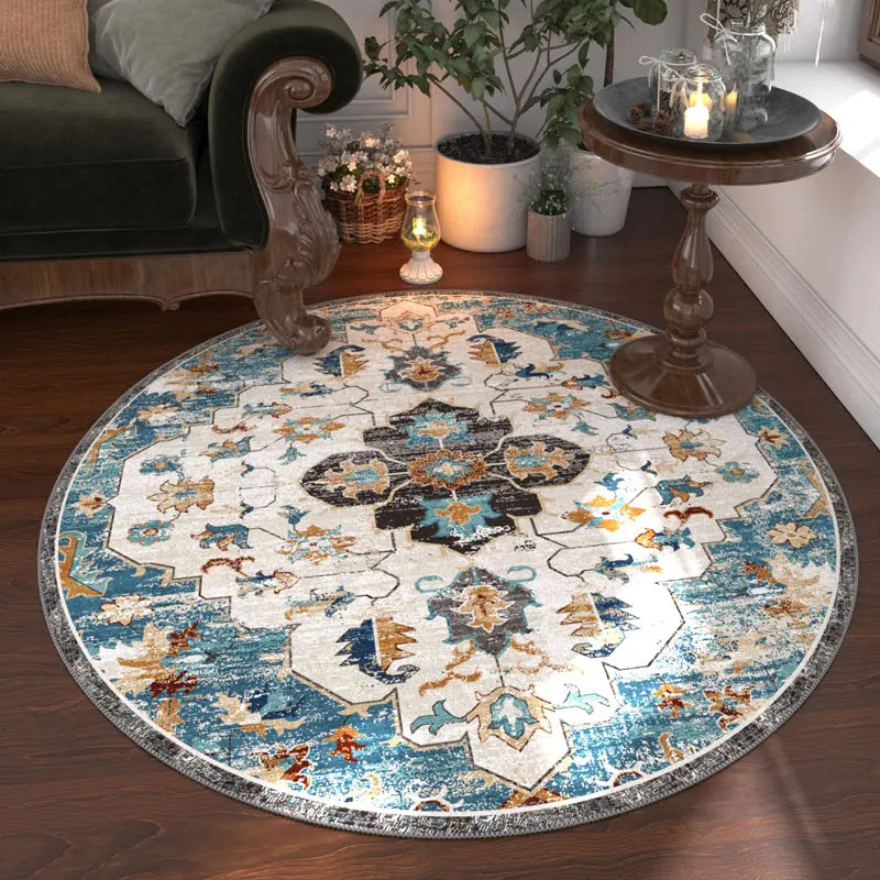 Nordic Round Carpet For Living Room Washable Anti Slip Rug
