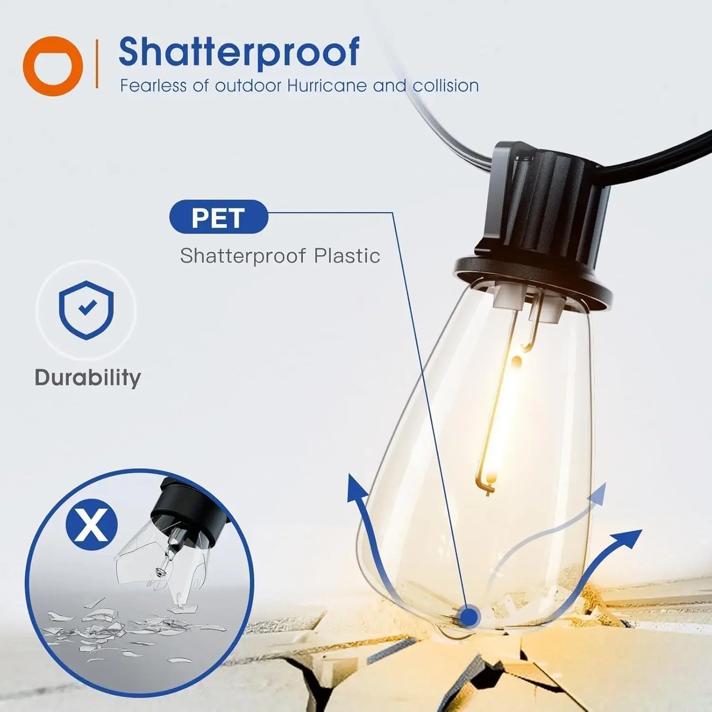 MIMIRGB Outdoor String Lights LED Waterproof Dimmable