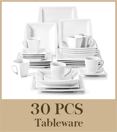 MALACASA Porcelain Dinnerware Set Service For 12 Modern Tableware