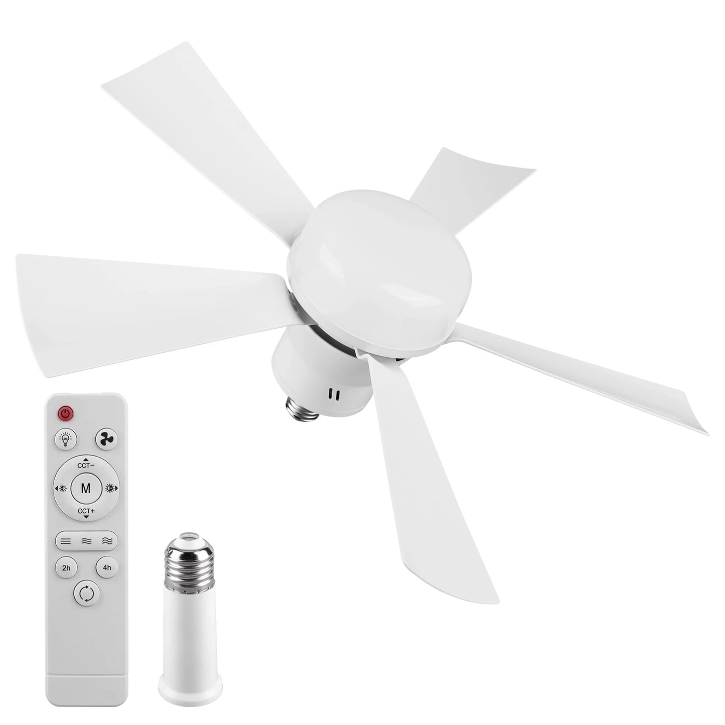 APWIKOGER Socket Ceiling Fan With Light And Remote Control