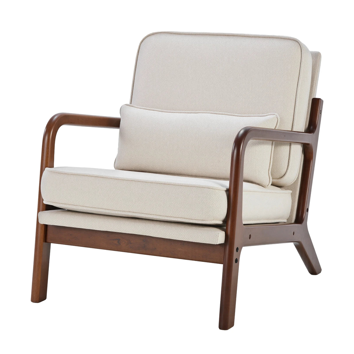 MCQ Mid-century Wooden Ergonomic Office Chair Wood Frame Soft Cushion Lumbar Support High Backrest Heavy Capacity For Office