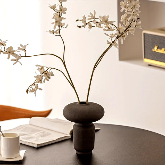 CZSAE Minimalist Ceramic Vase Wabi Sabi Unglazed Centerpiece Living Room Decor