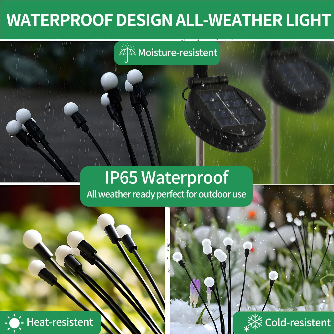 8-Head LED Solar Firefly Lights Outdoor Decorative Garden Pathway