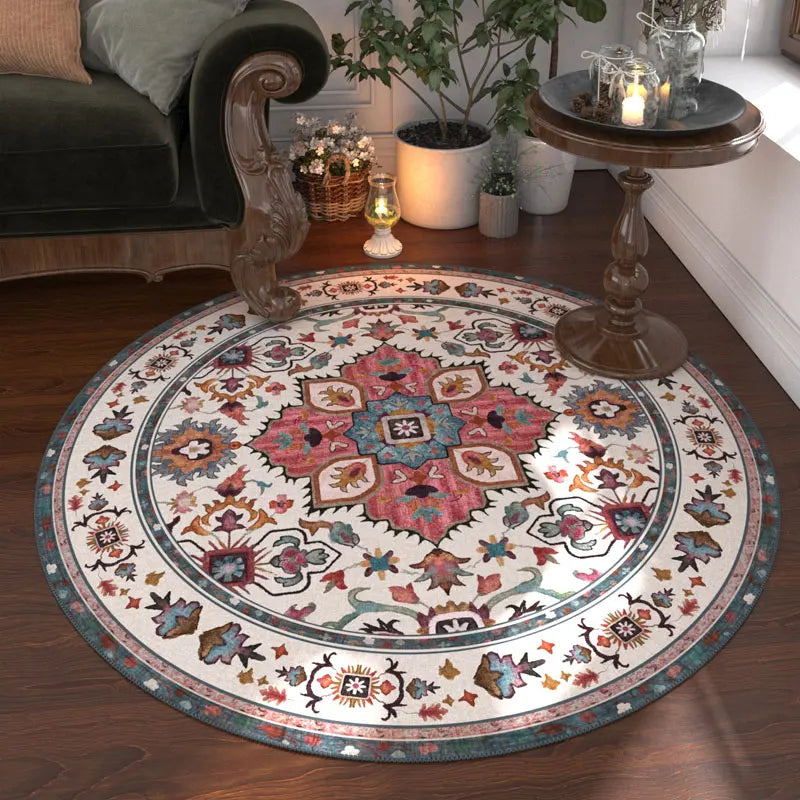 Nordic Round Carpet For Living Room Washable Anti Slip Rug