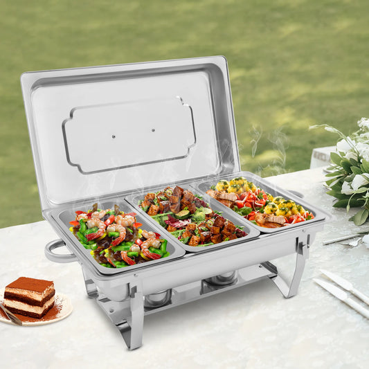 Stainless Steel Chafing Dish Buffet Set Rectangular Chafer Warmer