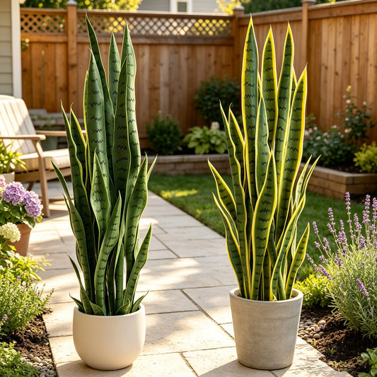 3FT Fake Snake Plant, 2 Pack Faux Sansevieria in Pot with 24 Realistic Leaves, UV Resistant Artificial Mother-in-Law's Tongue Plant for Indoor Outdoor Home, Office, Bedroom, Patio Decor