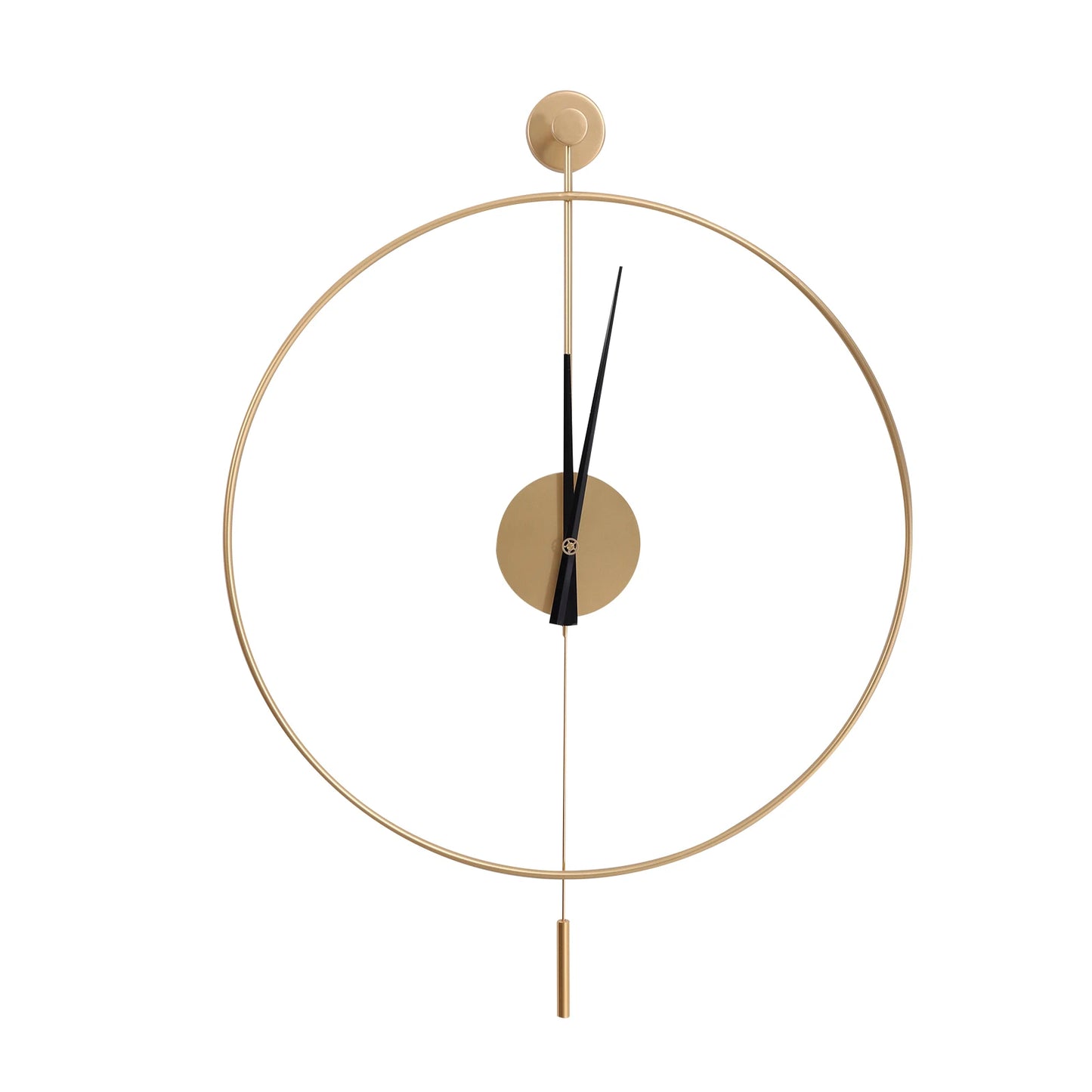 Decorative Silent Metal Wall Chronometer Large Traditional Non-Ticking Timepiece  with Pendulum for Living Room Bedroom Office