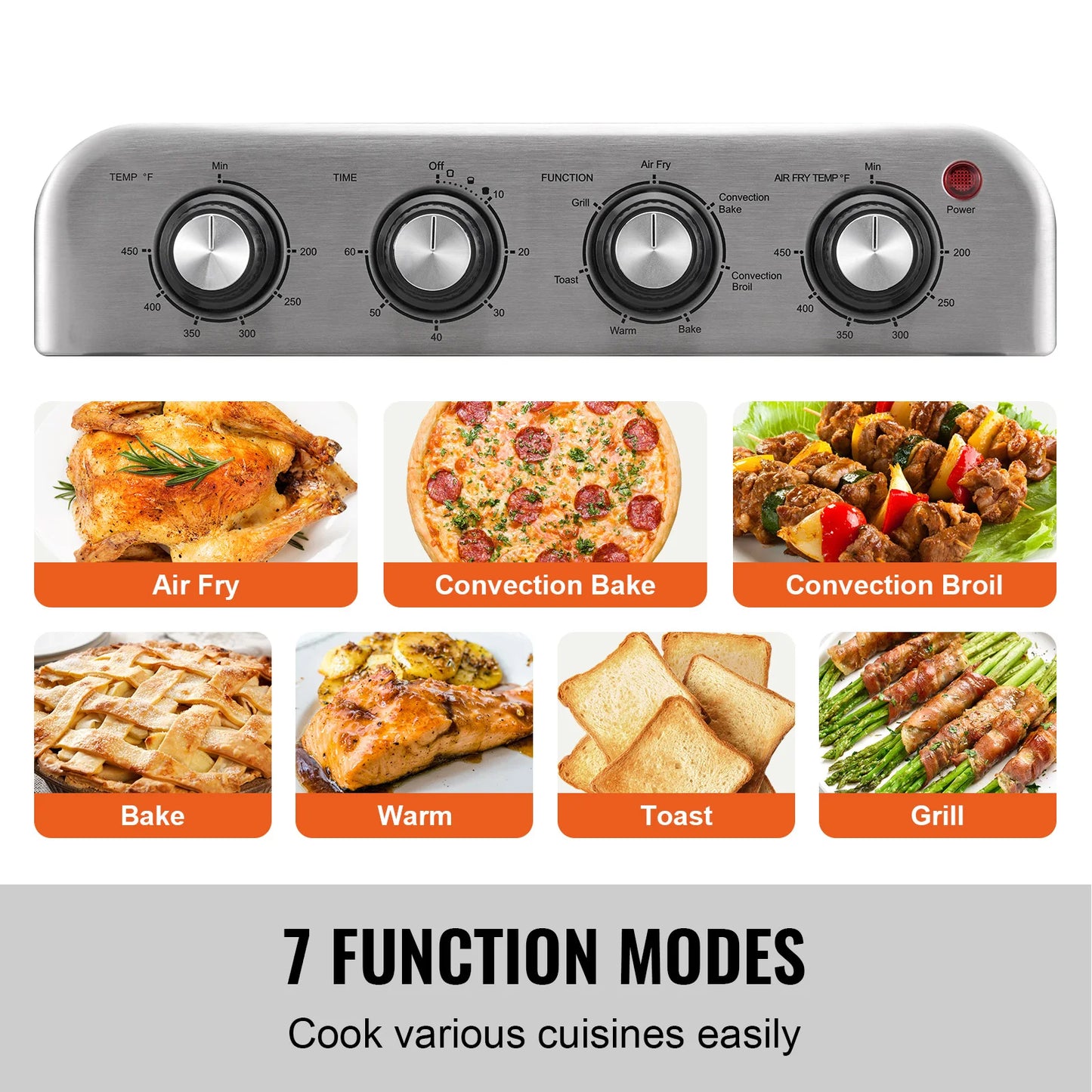 SucceBuy 1700W Air Fryer Toaster Oven Countertop Grill