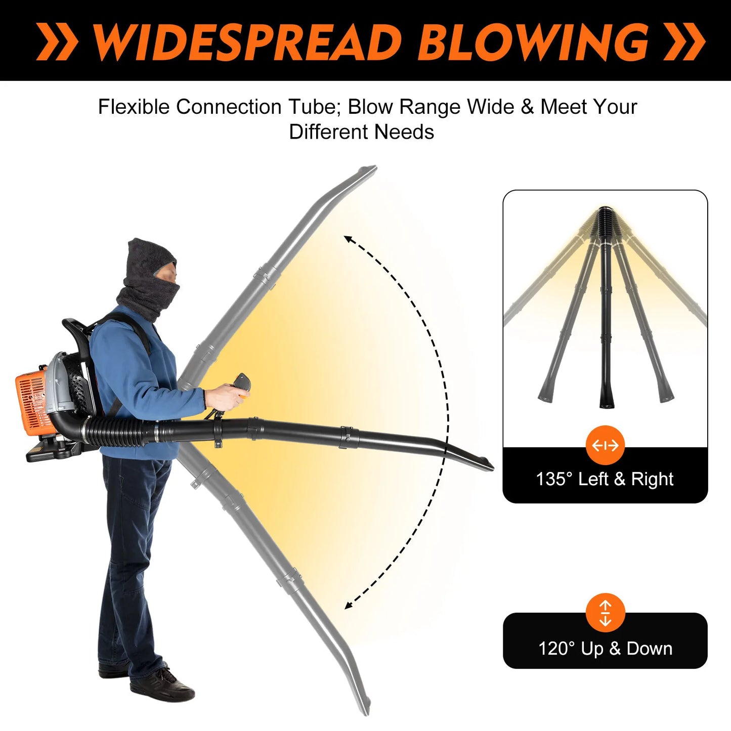 Bymaocar 2-Stroke Gas Leaf Blower Backpack With Adjustable Speed