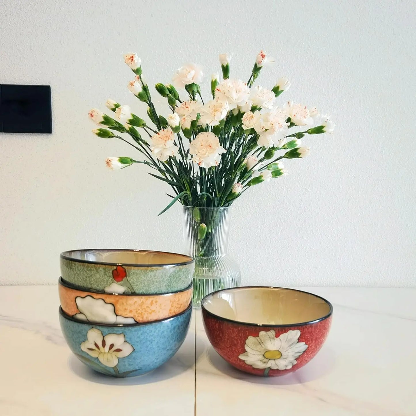 Ceramic Bowls Set Of 4 Microwave And Dishwasher Safe
