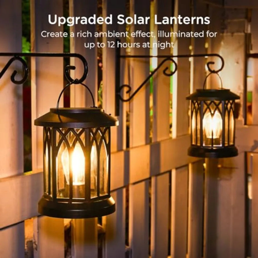 Outdoor Solar Lanterns Waterproof Upgraded Hanging Lights For Garden