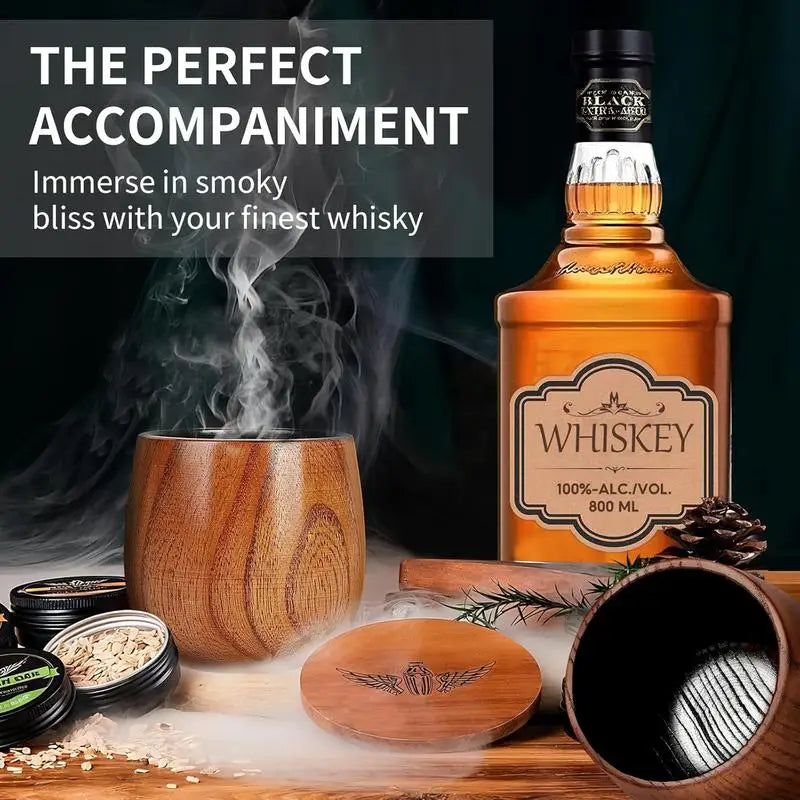 Charred Wooden Whiskey Tumbler For Bourbon And Whiskey Lovers